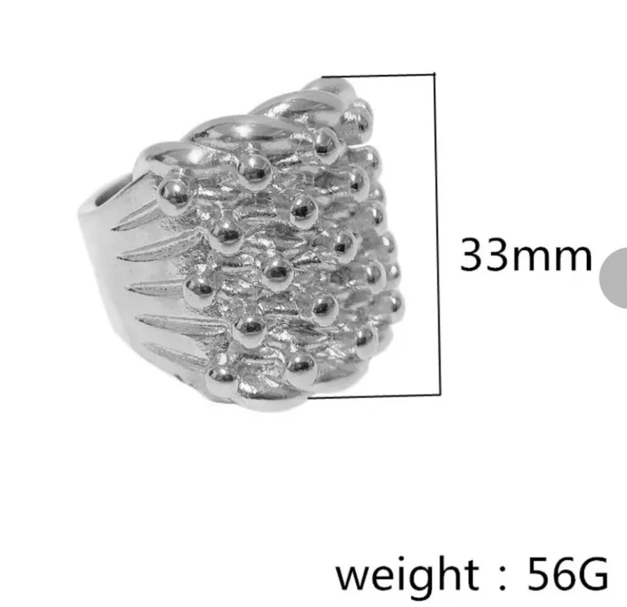 Mens silver sales keeper ring